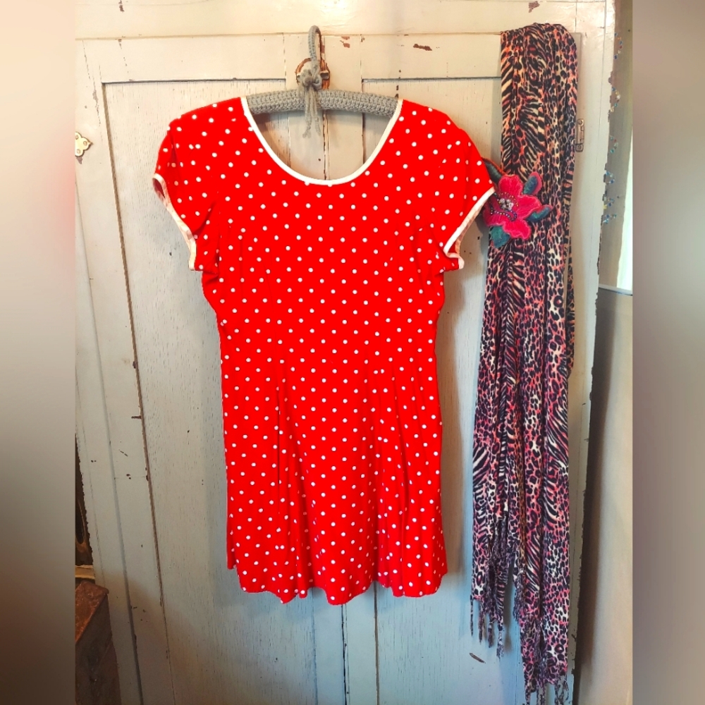 1980s red mini dress